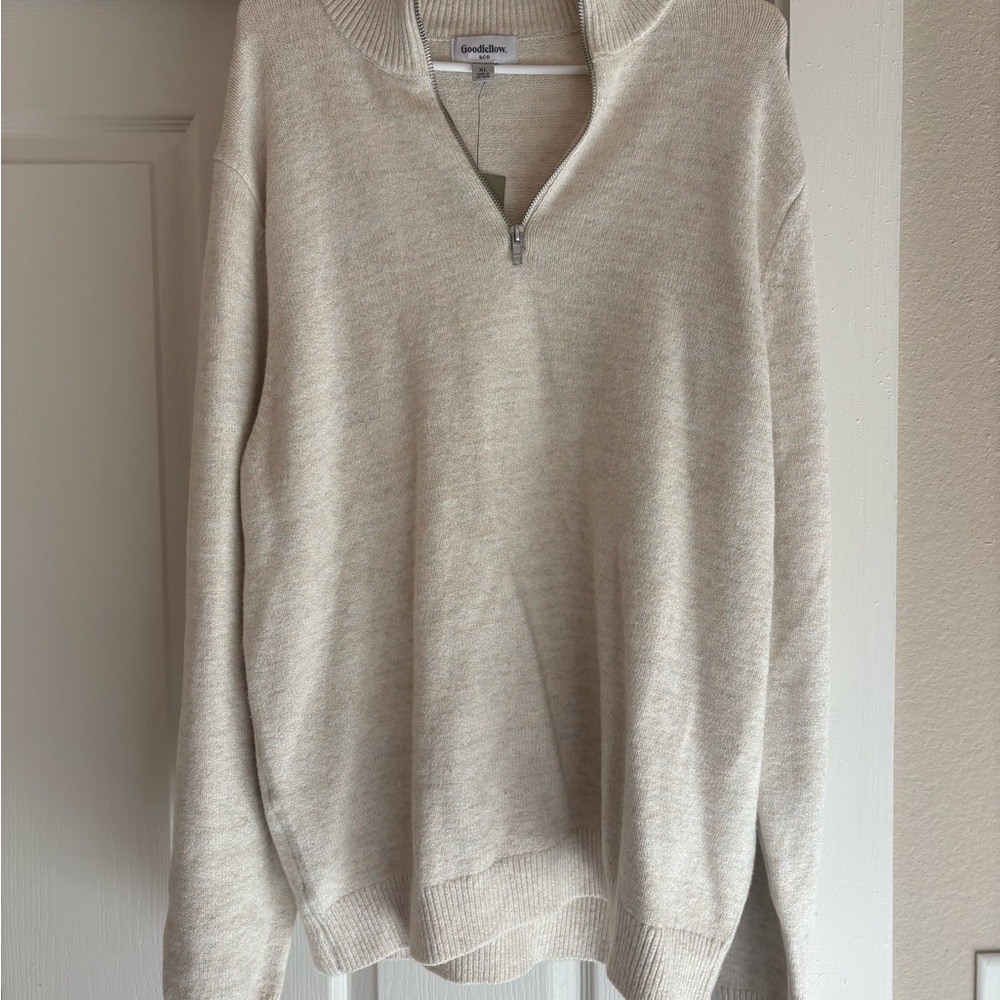 Goodfellow & Co Men's Beige Zip-Up Sweater